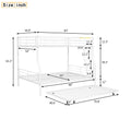 Full Xl Over Queen Metal Bunk Bed With Trundle, White Full Xl White Iron