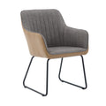 Ts Leisure Chair Dining Chair Light Grey Camel Oak Linen