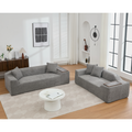 Arrived 2 Piece Boucle Cloud Sofa Set, Upholstered Sofa Set, Modern 3 Seater And 2 Seater Sofa With Mdf End Table For Living Room ,Apartment,3 2 Couch,Boucle,Dark Gray Gray Polyester Primary Living Space Soft Tight Back Modern Square Arms Foam