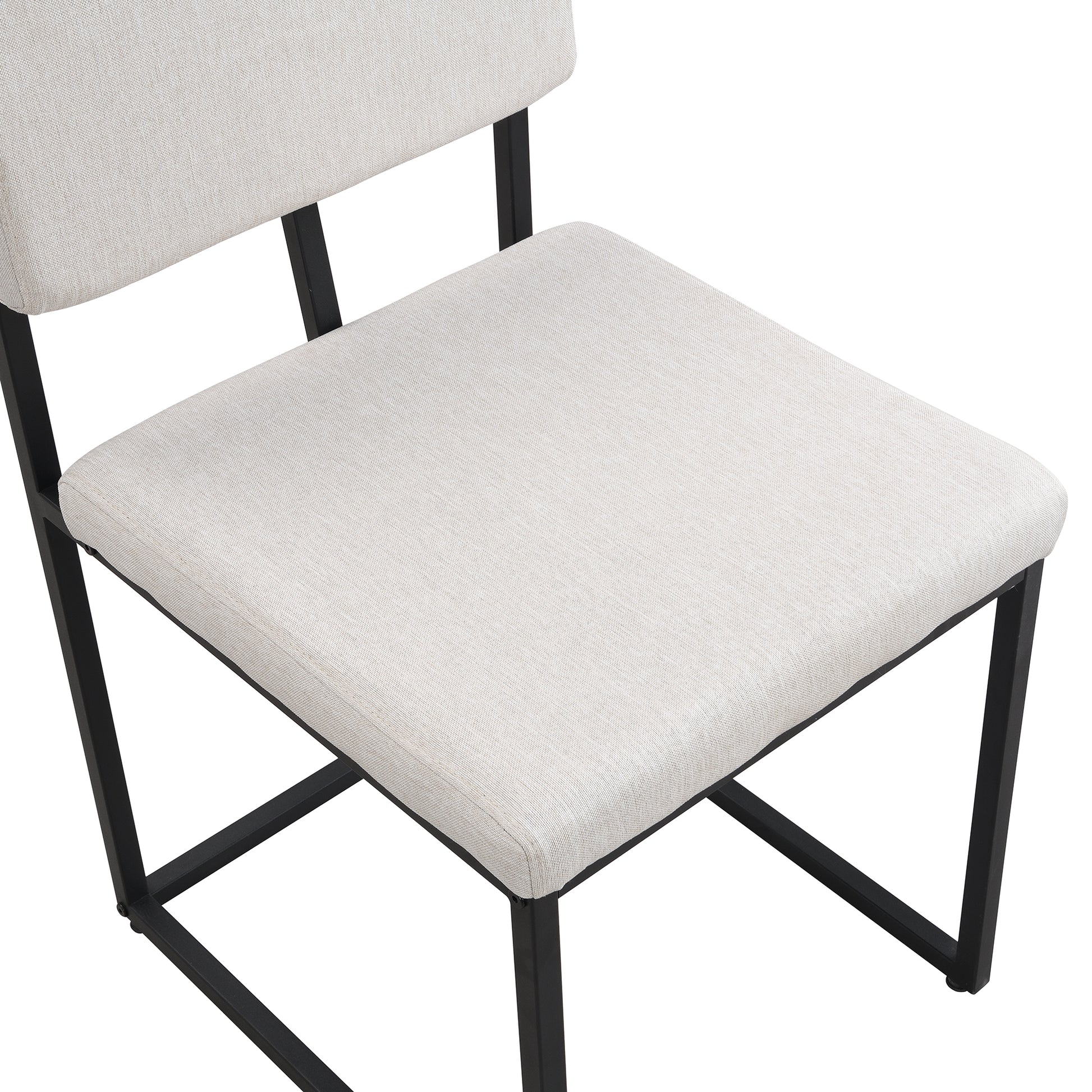 Modern Faux Marble 6 Piece Dining Table Set,60Inch Metal Kitchen Table Set With Upholstered Dining Chairs And Bench, Black Metal Dining Room Bench Seating Rectangular Dining Table With Chair And Bench Metal Wood Black Seats 6 60 Inches Farmhouse Trestle