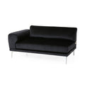 Luxurious Black Velvet 4 Seater Sofa With Ultra Soft Cushions, Metal Silver Legs Decor With Exquisite Craftsman, And Timeless Elegance, Perfect For Elevating Modern And Sophisticated Living Spaces Black Velvet Wood Primary Living Space Pillow Back Soft