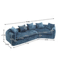 Modular Sectional Sofa, U Shaped Couch With Sofa For Five & Pillows, Modern Minimalist Chenille Fabric Large Comfy Cloud Sofas, Living Room Furniture Sets Navy Chenille 5 Seat
