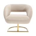 Coolmore Modern Chair With Velvet Fabric, Mid Century Chair With Wide Upholstered, Armchair For Living Room, Lounge, Bedroom Beige Beige Primary Living Space Foam Velvet