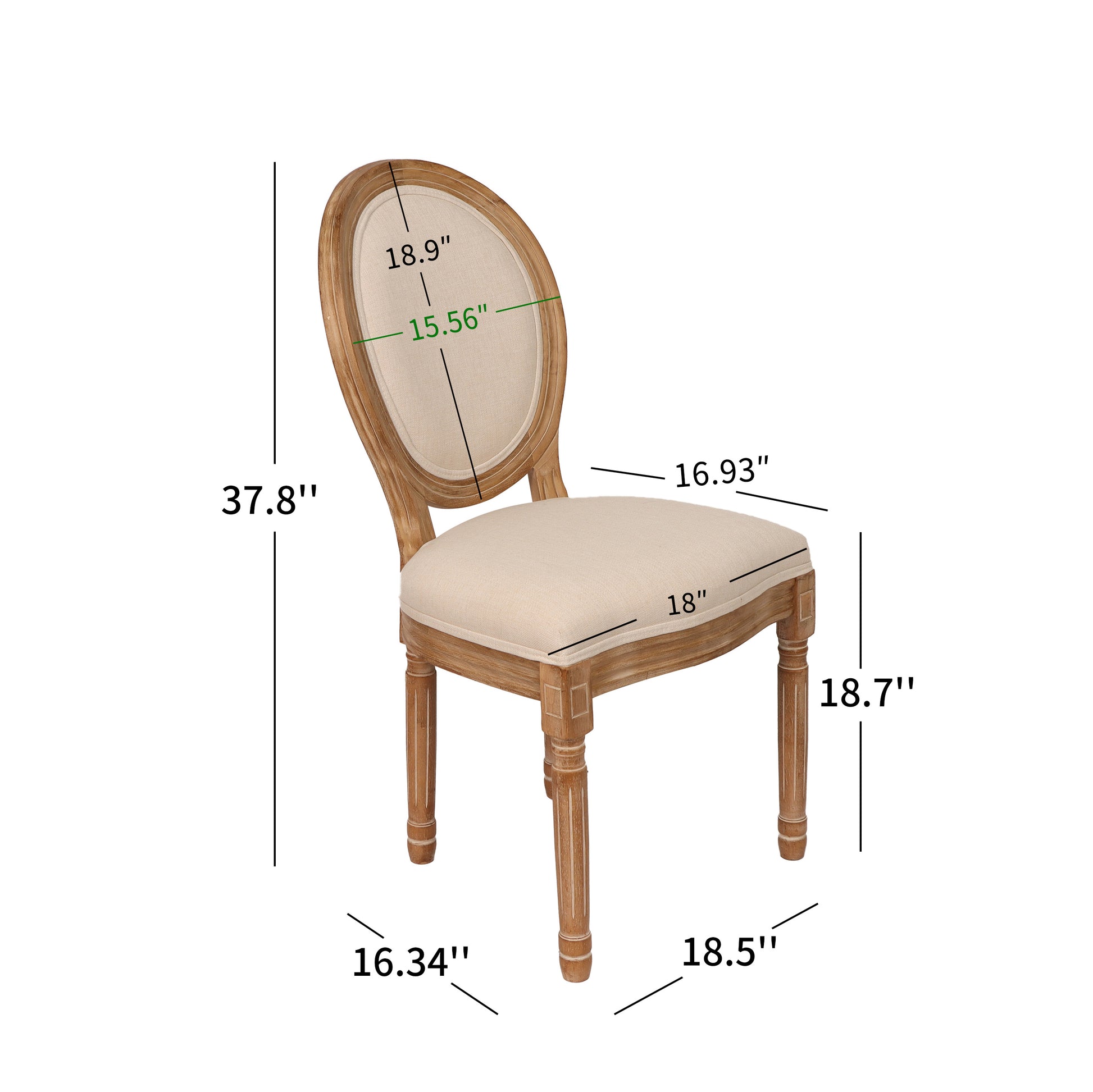 French Country Dining Chairs With Round Back Set Of 2, Upholstered, Solid Wood Legs, Accent Side Chairs For Living Room, Wedding Event Cream Cushion Cream Light Brown Dining Room Round Modern Banquet Chair Rubberwood Cotton Linen Rubber Wood
