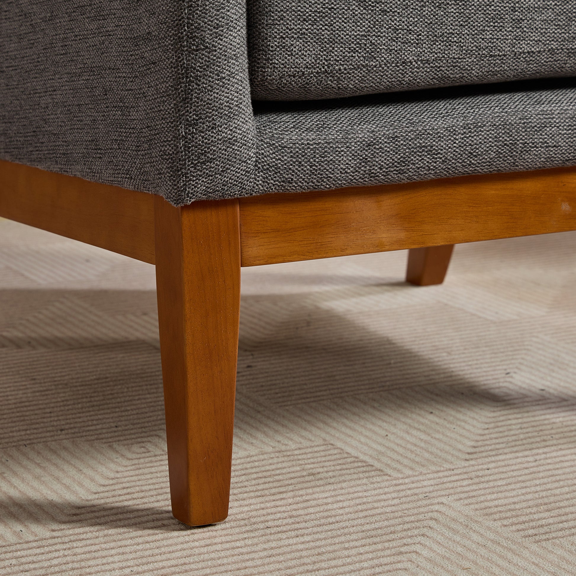 26.18" Wide Modern Accent Chair,Polyester Blend High Back Reading Chair ,Upholstered Armchair Club Chair,Single Sofa With Wood Legs For Living Room,Bedroom,Reading Room,Office,Charcoal Charcoal Foam