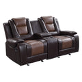 Modern Luxury Living Room Sofa Set 3Pc Reclining Sofa Loveseat Glider Reclining Chair Formal Furniture Premium Faux Leather Upholstery Comfortable Two Tone Brown Finish Dark Brown,Light Brown Faux Leather Wood Primary Living Space Luxury,Modern