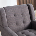 Modern Soft Teddy Material Ergonomics Accent Chair Living Room Chair Bedroom Chair Home Chair With Black Legs For Indoor Home Grey Teddy Fabric Grey Foam Upholstered