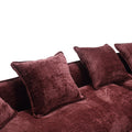 Modular Sectional Sofa, U Shaped Couch With Sofa For Five & Pillows, Modern Minimalist Chenille Fabric Large Comfy Cloud Sofas, Living Room Furniture Sets Wine Red Chenille 5 Seat
