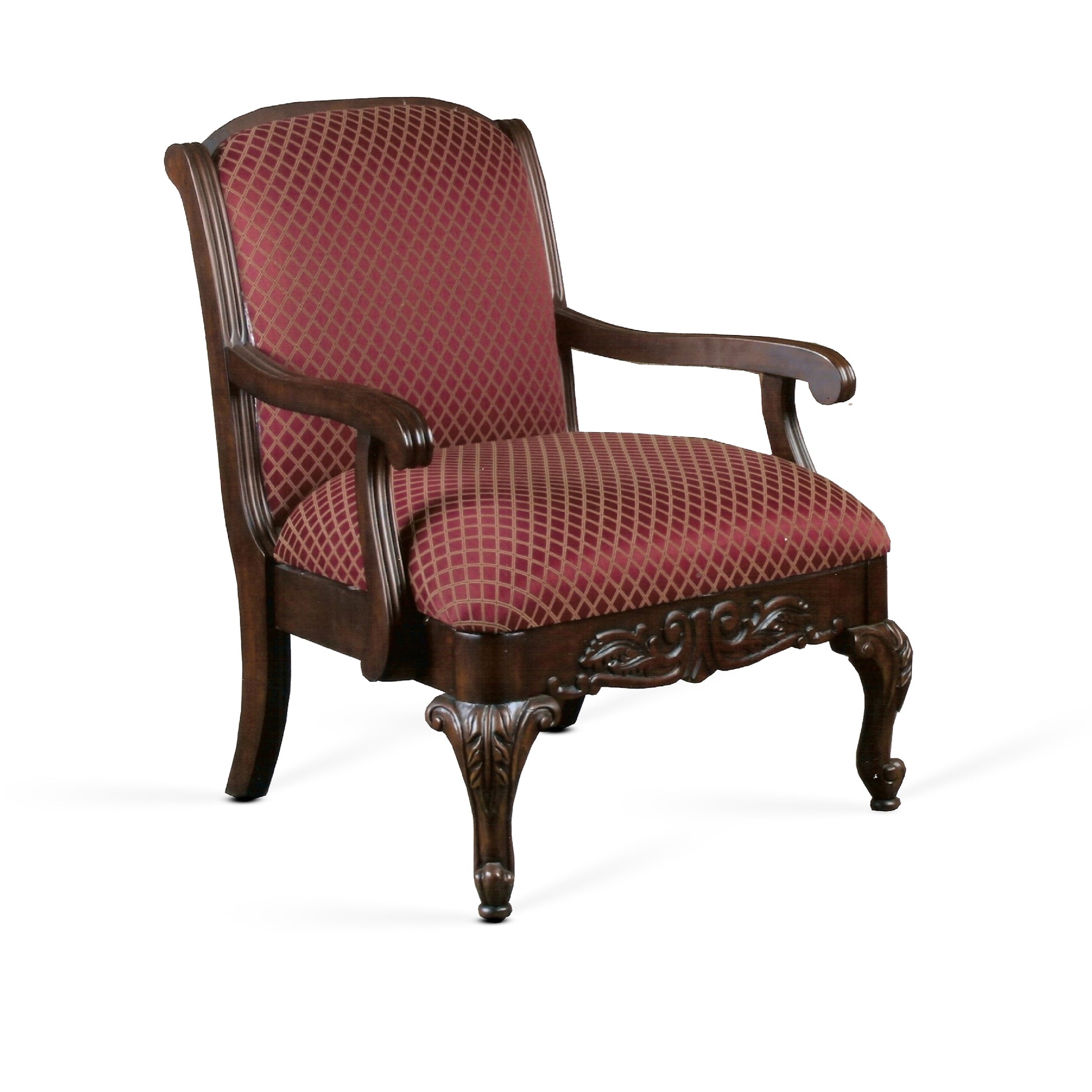 Santiago Magenta Arm Chair Red Foam Wood Fabric