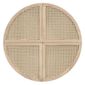 Round To Square Block Modular Coffee Table Light Natural Rattan With Storage 4 Piece Light Natural Rubber Wood