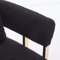 Ts Teddy Velvet Upholstered Metal Foot Sofa Black Gold Teddy 1 Seat