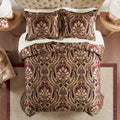 4 Piece Comforter Set Burdy Queen Multicolor Polyester