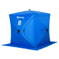 Outsunny 2 Person Ice Fishing Shelter, Pop Up Portable Ice Fishing Tent With Carry Bag, Windows And Anchors For Low Temp 22 , Blue Blue Polyester