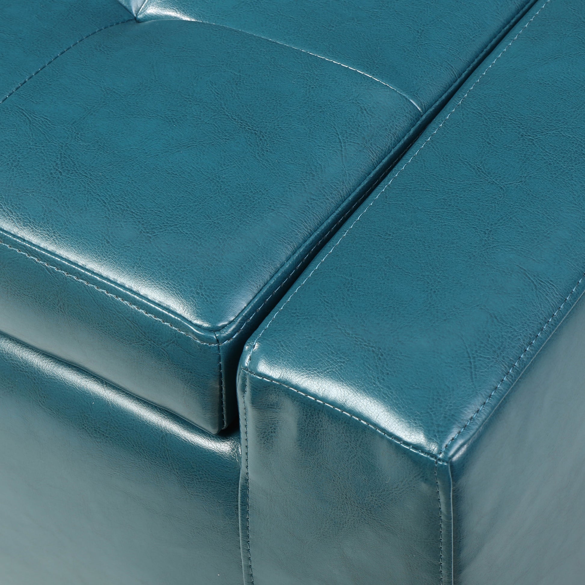 Guernsey Ottoman Teal Pu