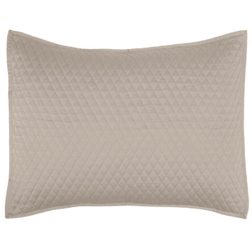 Kahn 26 Inch Hand Stitched Standard Pillow Sham, Cotton Fill, Matte Brown Brown Cotton