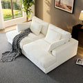 Comfor Daybed With Over Wide Sofa Bed,Modern Design Fabric Beanbag With Arms,Beige Beige Fabric 2 Seat