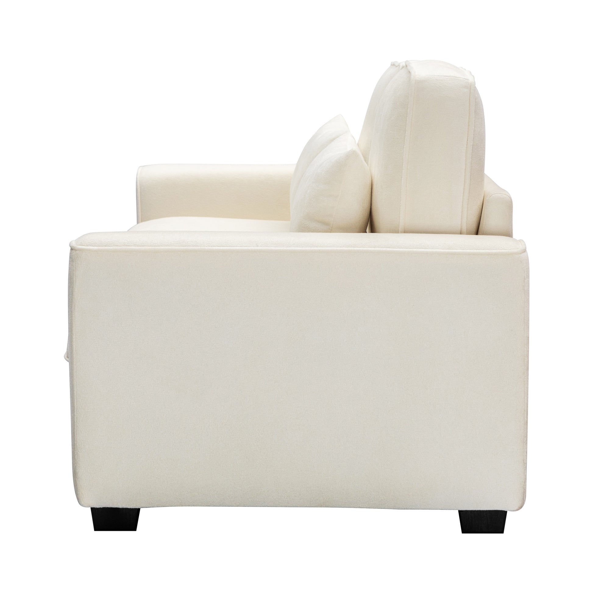 Cozy Duo White Loveseat Sofa Beige Polyester Wood Solid Wood Mdf 2 Seat