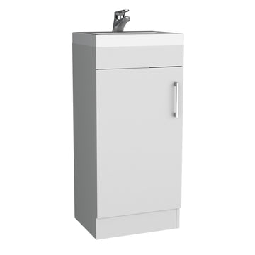 Bathroom Vanity, Single Door Cabinet, White White Solid Wood Mdf Engineered Wood