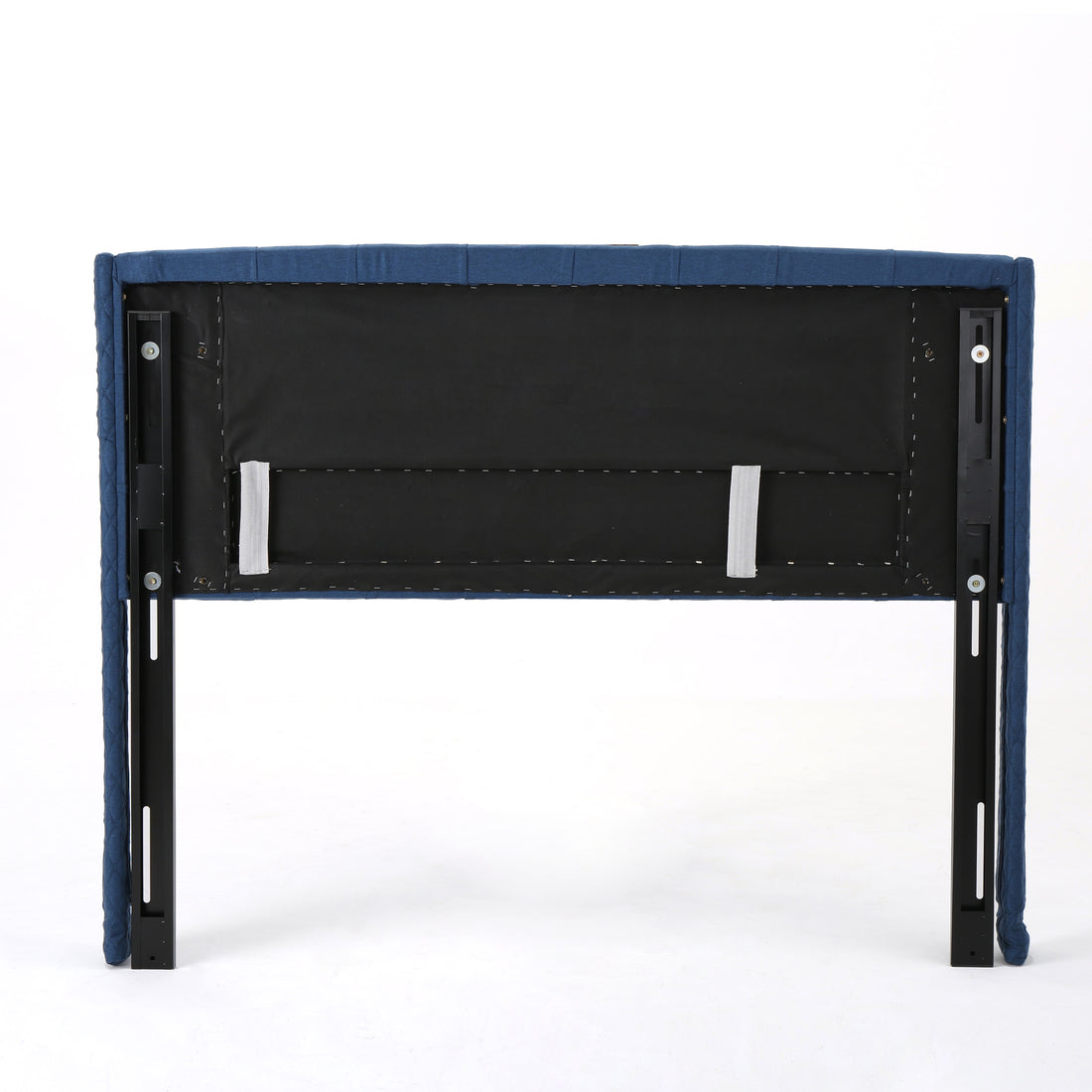 Upholstered Wingback Headboard, Button Tufted Upholstery, Sturdy Structure, Dark Navy Dark Navy Fabric