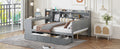 Full Size Wooden Daybed With 3 Drawers, Usb Ports And Deskgray Full Gray Wood