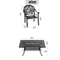 Cushions In Random Colors 5 Piece Set Of Cast Aluminum Patio Furniture With Cushions Yes Dining Set Black Seats 4 Rust Resistant Frame Water Resistant Cushion Garden & Outdoor Complete Patio Sets Aluminium