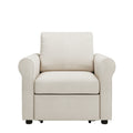 3 In 1 Sofa Bed Chair, Convertible Sleeper Chair Bed,Adjust Backrest Into A Sofa,Lounger Chair,Single Bed,Modern Chair Bed Sleeper For Adults,White Old Sku:Wf301161Aab White Linen