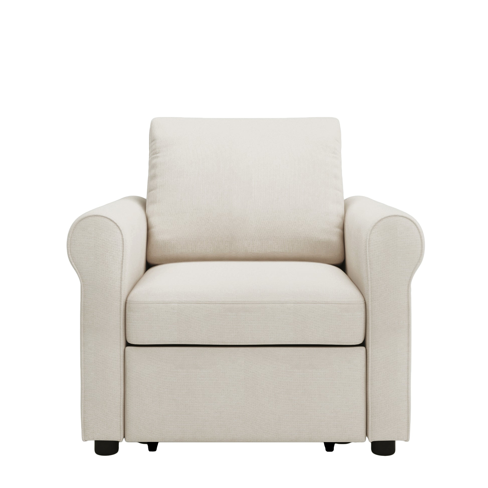 3 In 1 Sofa Bed Chair, Convertible Sleeper Chair Bed,Adjust Backrest Into A Sofa,Lounger Chair,Single Bed,Modern Chair Bed Sleeper For Adults,White Old Sku:Wf301161Aab White Linen