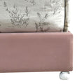 Pink Twin Tufted Headboard Upholstered Bed Twin Box Spring Not Required Pink Wood Wood Fabric