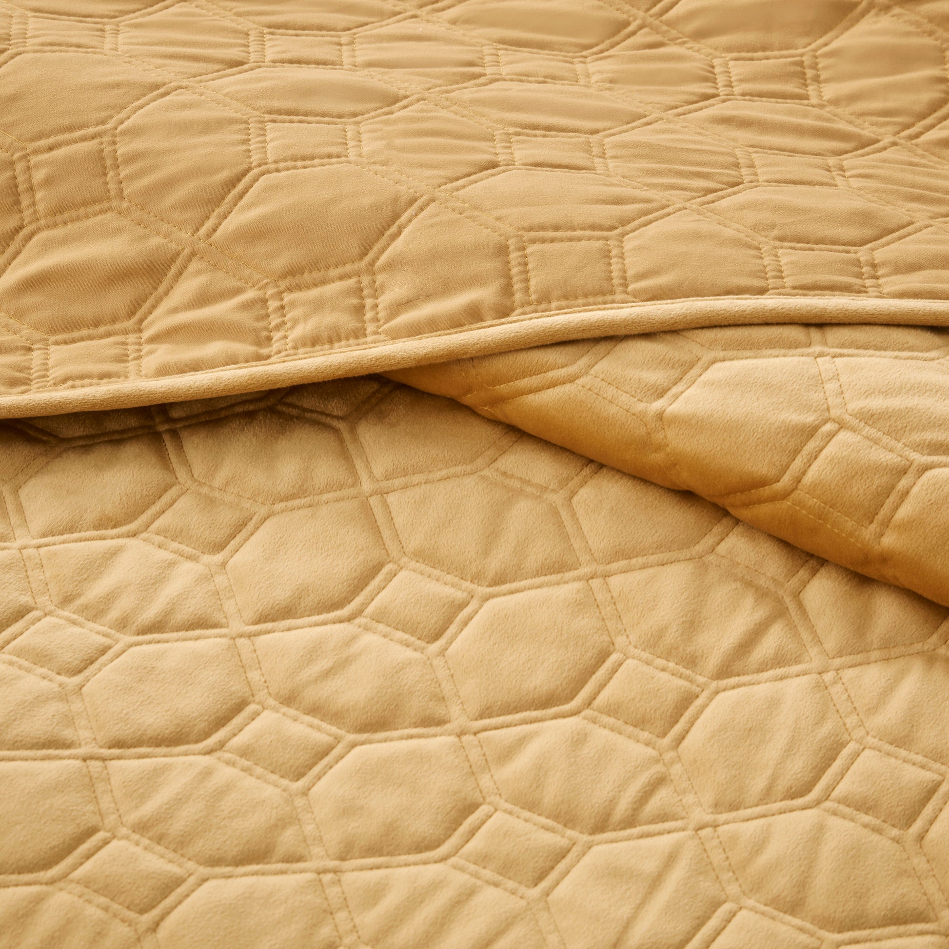 3 Piece Velvet Quilt Set Mustard King Cal King King Mustard Cotton