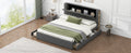 King Size Upholstery Platform Bed With Storage Headboard, 2 Drawers And Trundle, Gray King Gray Upholstered
