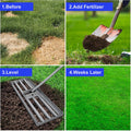 Garden Backyard Farmland Golf Course Compost Sand Leveling With 79.5 Long Handle Heavy Duty Tool Lawn Leveling Rake Grey Iron