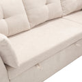 United We Win Furniture, Modular L Shaped Sofa, Modular Long Sofa With Reversible Chaise Lounge, Sofa Bed, Sleeper Sofa, Modular Sofa Combination With Storage Seats. Beige Chenille 3 Seat