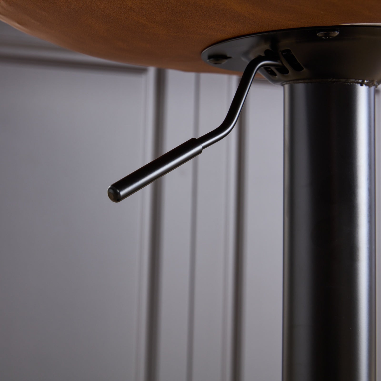 Adjustable Swivel Bar Stools, Mid Century Modern Pu Leather Upholstered Counter Height Bar Stool, Kitchen Island Barstools With Minimalism Style, 1 Chair 1Carton,Brown Brown Pu Mid Century Modern,Minimalist Bar Stools 1 Foam Pu Leather