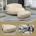 Coolmore Bean Bag Chair, Floor Sofa With Handle,Accent Sofa Chair With Ottoman For Gaming Reading Relaxing Beige Beige Foam Plush