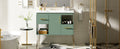 36'' Bathroom Vanity With Resin Sink Combo Set, Modern Freestanding Single Bathroom Cabinet With 2 Drawers & 2 Storage Compartments, Storage Cabinet For Bathroom, Solid Wood Frame Vanity Set, Green Green Bathroom Modern Mdf