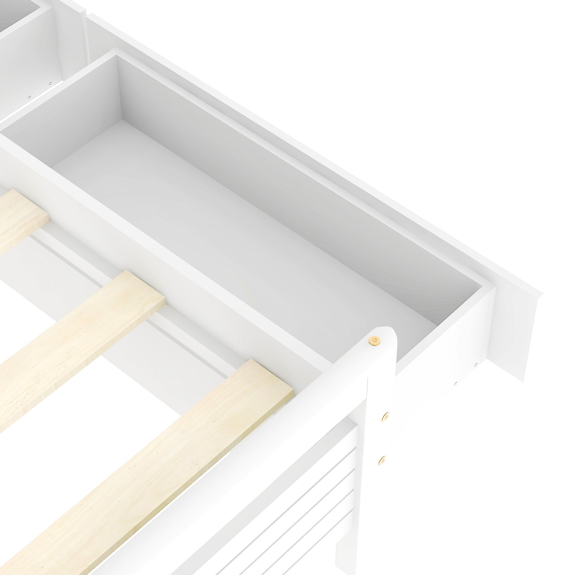 Full Size Wooden Platform Bed With 2 Storage Drawers And 2 Bedside Tables, White Full White Pine