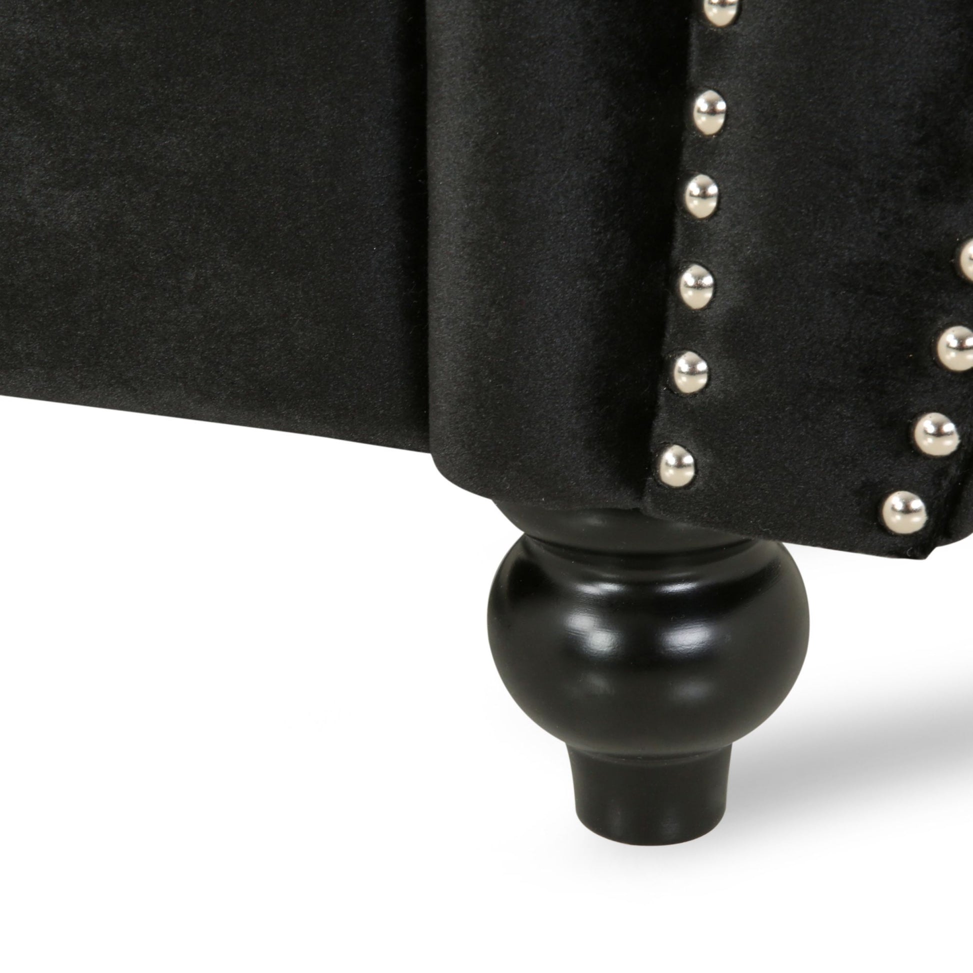 84 Inch Black 3 Seater Velvet Sofa Button Tufted With Trim, Curved Backrest, And Rolled Arms, Stylish And Elegant Couch For Modern Living Rooms, Durable Upholstery, Luxury Design Black Velvet Wood Primary Living Space Medium Firm Loose Back Medium Duty