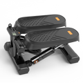 Home Office Exercise 330Lbs Capacity Mini Stepper With Resistance Bands And Lcd Monitor Black Steel