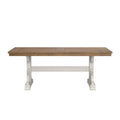 Haidel Brown And White Trestle Dining Table Brown White Solid Wood