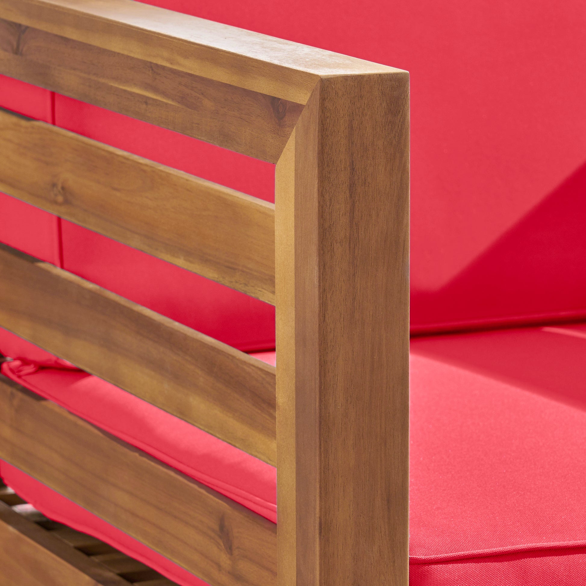 Oana Club Chair Red Wood Fabric