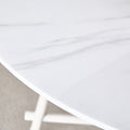 Table And Chair Set, Mdf Desktop, White Metal Table Legs, Stable And Beautiful, Suitable For Most Styles Of Home. Modern Simple Dining Table, Comfortable Seating. White Seats 4 Mdf