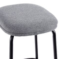 Modern Simple Counter Stool With Upholstered Seat, Set Of 2, Charcoal Charcoal Grey Foam Steel