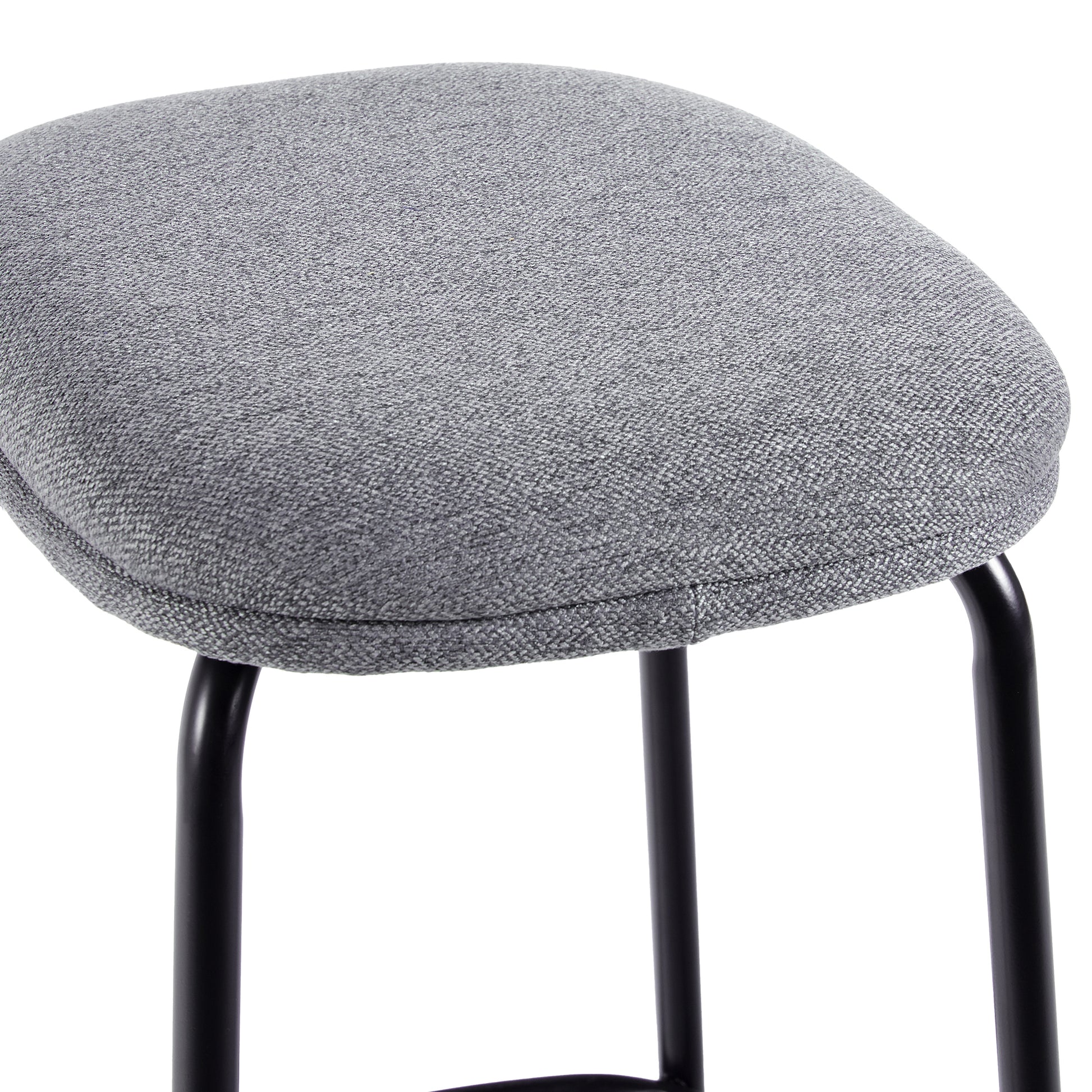 Modern Simple Counter Stool With Upholstered Seat, Set Of 2, Charcoal Charcoal Grey Foam Steel