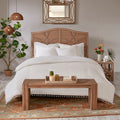 Cotton Duvet Cover Set Queen Ivory Polyester