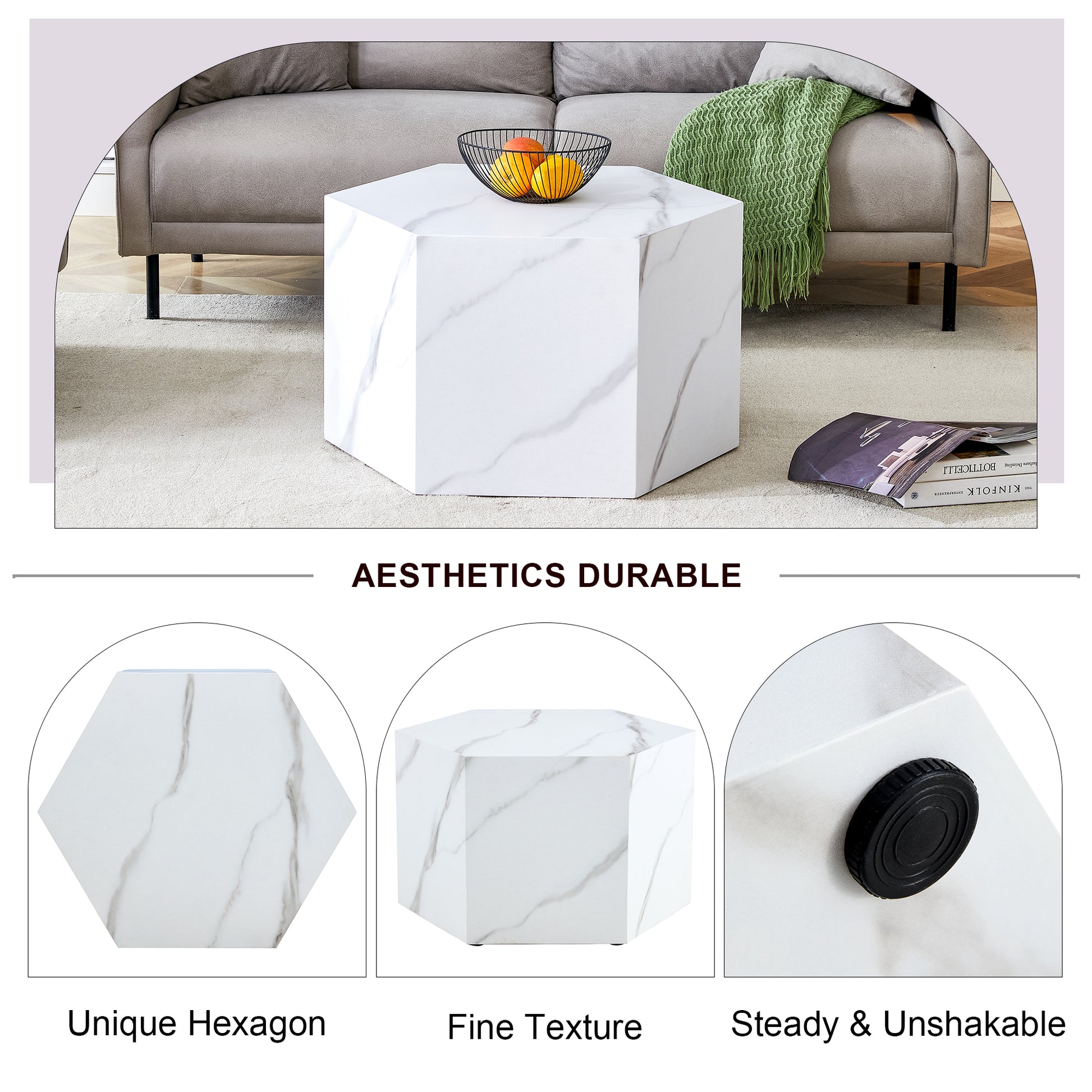 Modern Mdf Coffee Table, With Complex Texture Patterns, Style And Texture Coffee Table To Redefine Your Interior Decoration And Enhance Your Living Space, Stylish And Durable Design White Mdf