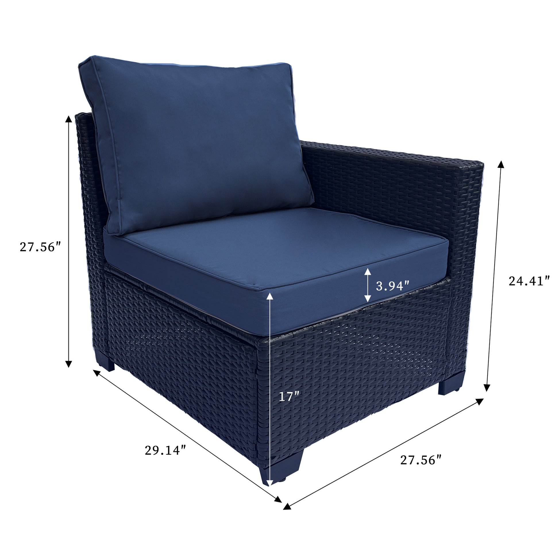 Outdoor Garden Patio Furniture 7 Piece Pe Rattan Wicker Cushioned Sofa Sets And Coffee Table, Patio Furniture Set Outdoor Couch Outdoor Couch Patio Furniture Outdoor Sofa Patio Couch Yes Complete Patio Set Dark Coffee Blue Seats 6 Weather Resistant Frame