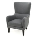 Hi Back Studded Chair,Arm Chair,Living Room, Study And Bedroom Grey Fabric