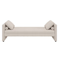 Modern Upholstered Chaise Lounger Daybed With Pillows Small Single Daybed, No Mattress Needed, Perfect For Living Rooms & Home Office,Linen Fabric, Beige Beige Linen