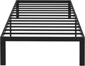 Twin Size Bed Frame, 14 Inch Platform Bed No Box Spring Needed, Sturdy Metal Bed Frame Twin Size, Storage Space Under The Bed Heavy Duty Frame Bed, Black Black Metal