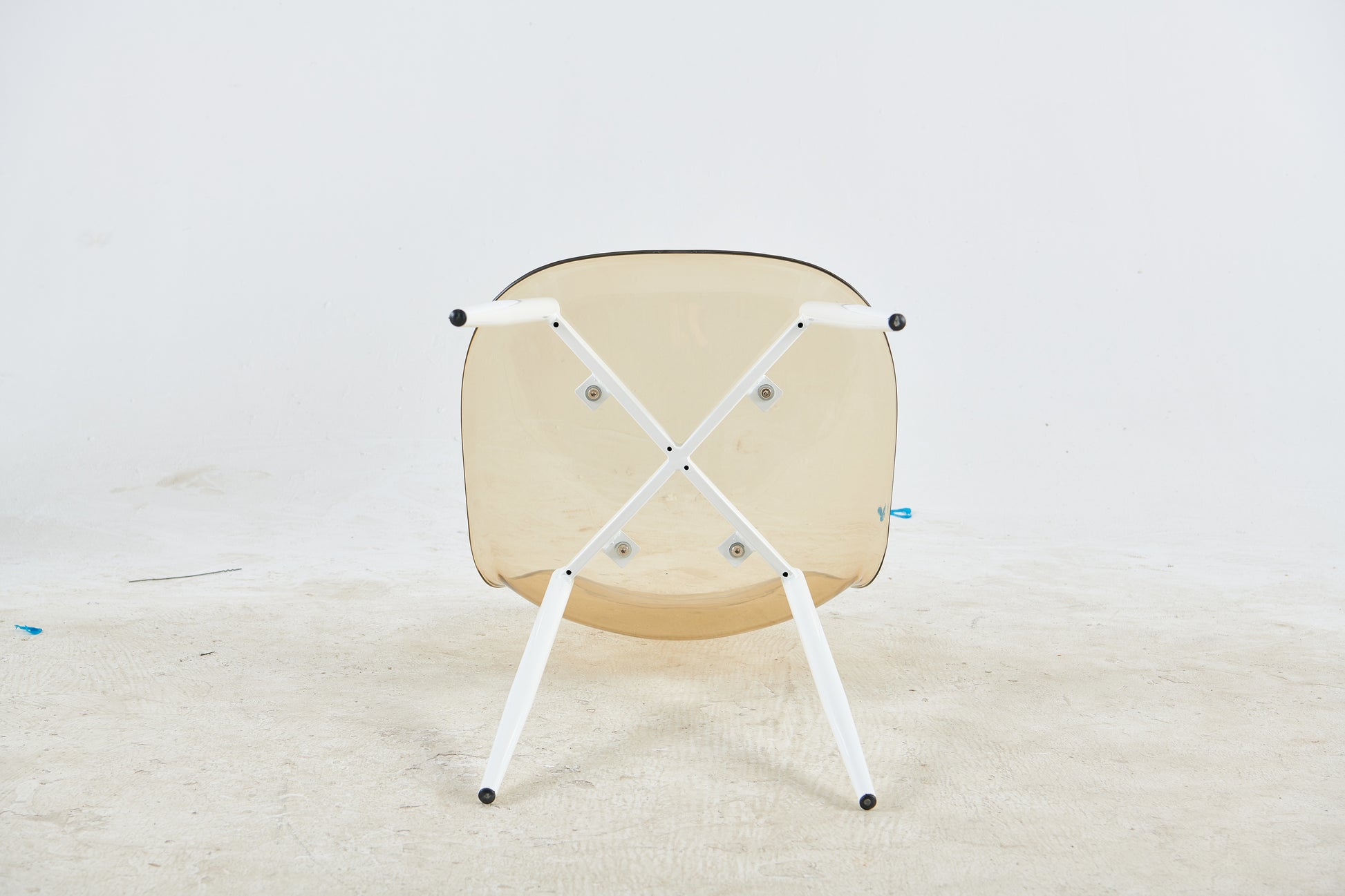 Dining Chair,Set Of 4,Metal Leg,Plastic Seat,Transparent Yellow Yellow White Iron Plastic